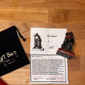 Neil Gaiman is a Rat Lisa Snellings RatBag Sculpture Ltd. Ed. w/bag, paperwork
